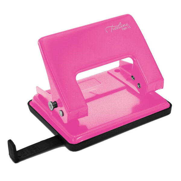 Treeline 2 Hole Punch Metal with Paper Guide 15pg Pink
